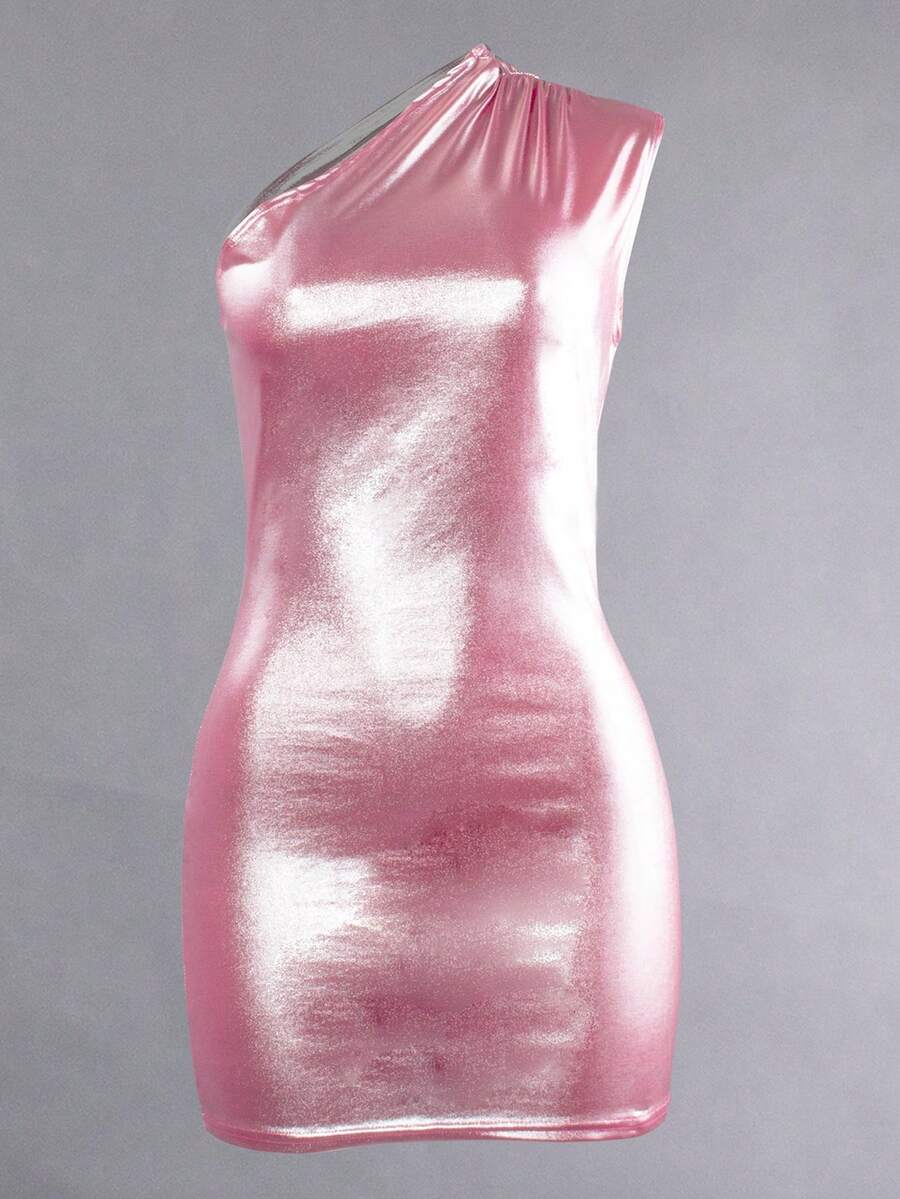 Đầm màu trơn Thanh lịch - Hồng - Xem 1