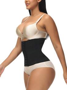 Hook And Eye Waist Trainer - Black - View 2