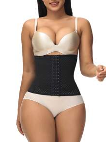 Hook And Eye Waist Trainer - Black - View 3
