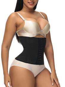 Hook And Eye Waist Trainer - Black - View 4
