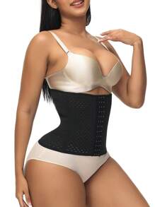 Hook And Eye Waist Trainer - Black - View 5
