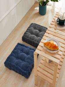 1pc Solid Color Chair Seat Cushion, Dark Grey Polyester Seat Pad, For Home - Dark Grey - View 5