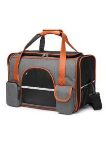 1pc Breathable Pet Carrier Bag For Dog For Outdoor - Dark Grey - View 1