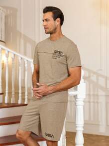 Bộ đồ giản dị  Nam Túi Slogan - Màu be - Xem 3