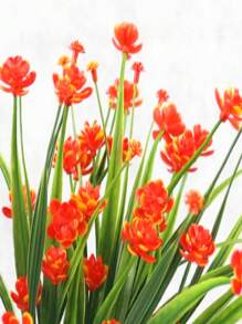 1 Bó hoa nhân tạo, Hoa trang trí bằng nhựa màu cam để trang trí nhà - trái cam - Xem 5