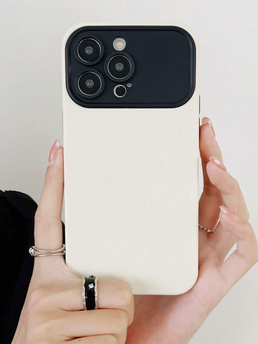 二合一撞色防摔耐磨手機殼 - 黑與白 - 查看 1