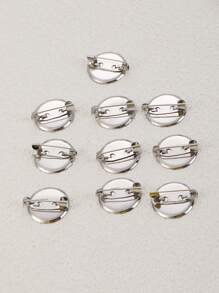 10入組/套時尚鐵圓形DIY配飾適合女士DIY首飾製作 - 銀色 - 查看 3