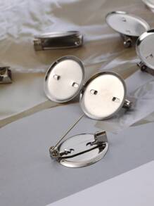 10入組/套時尚鐵圓形DIY配飾適合女士DIY首飾製作 - 銀色 - 查看 4