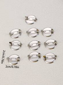 10入組/套時尚鐵圓形DIY配飾適合女士DIY首飾製作 - 銀色 - 查看 5