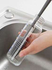 1入組灰色杯子清潔刷長柄矽膠奶瓶刷家用 - 灰色 - 查看 1