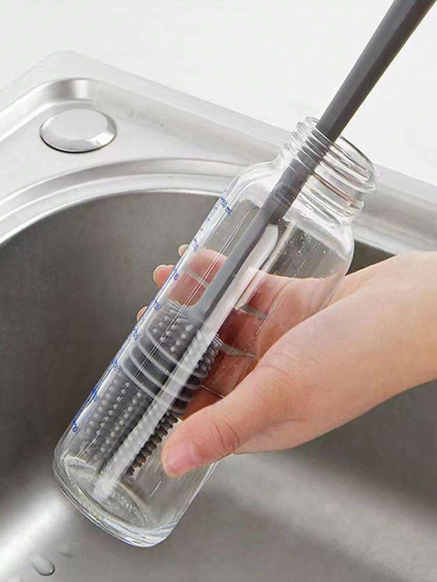 1入組灰色杯子清潔刷長柄矽膠奶瓶刷家用 - 灰色 - 查看 1