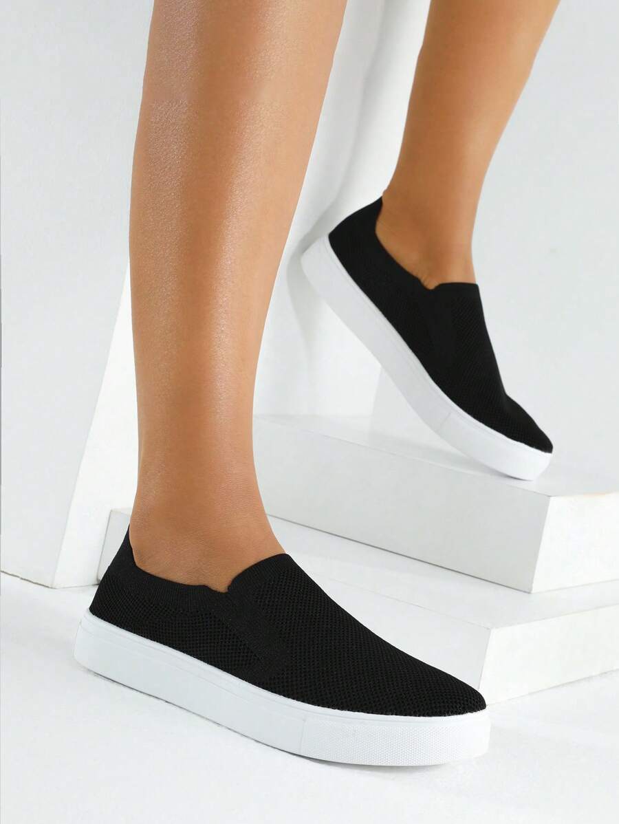 针织一脚蹬运动鞋