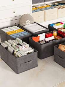 1/2 pièces Boîte de rangement pliable en tissu gris pour sous-vêtements, organisateur lavable pour commode pour soutiens-gorge, culottes, usage domestique