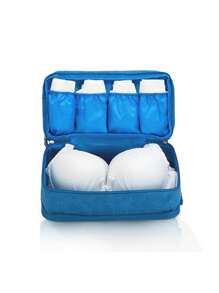 Travel Underwear Storage Bag, Portable Toiletry Bag Travel Underwear Bra Lingerie Organizer Toiletry Storage Bag,Travel Storage Bag,Multi Bag With Compartments And Zipper,Organizer For Underwear School Supplies Room Decor Bedroom Decor Dorm Essentials for School Student Teacher - Blue - View 3
