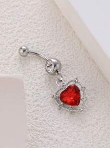 1 Máy Tính Ngộ Nghĩnh Thép Không Gỉ Đính Đá Cubic Zirconia Trái Tim Trang Trí Rốn Bụng Nhẫn Cho Nữ Trang Trí Cơ Thể - Bạc - Xem 5