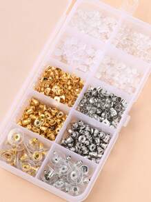 1 hộp 740 chiếc 10 kiểu Đai ốc tai bằng đồng thau & sắt & nhựa Bullet & Ly hợp & Ma sát Đai ốc tai Màu hỗn hợp Kim loại thời trang Bông tai DIY Nút chặn phía sau cho phụ nữ để làm đồ trang sức tự làm - Nhiều màu - Xem 7