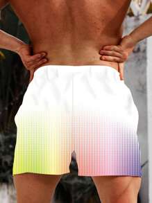 Surfspeed Hombres Shorts de natación de ombré de cintura con cordón - Multicolor - Ver 2