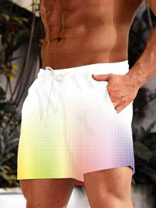 Surfspeed Hombres Shorts de natación de ombré de cintura con cordón - Multicolor - Ver 4