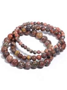 復古極簡串珠手鏈適合女士日常裝飾 - 咖啡棕 - 查看 1