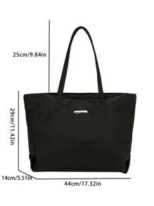 New Fashion Women's Shoulder Bag, Large Capacity Nylon Tote Bag Suitable For Daily Shopping, School Or Commutingback To School,Business Casual, Suitable For Teen Girls Women College StudentsWork , Business, Commute,Outdoors, Travel, Outings, Fashionable Tote Bag With Zipper - Black - View 5