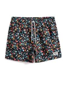 Surfspeed Hombres Shorts de natación con estampado floral de cintura con cordón - Multicolor - Ver 3