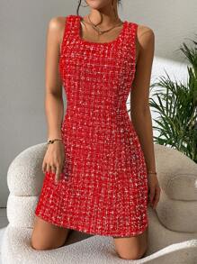Chiquease Sleeveless Tank Dress For New Year Clothes - Red - View 3