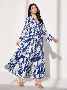 Mulvari 印花荷葉袖荷葉邊連衣裙 - 彩色 - 查看 4