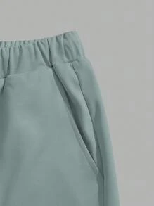 GENTILAND Bộ hai mảnh Nam Dây kéo Túi Khối Màu Lá thư Giải trí - Màu xanh Bạc hà - Xem 3