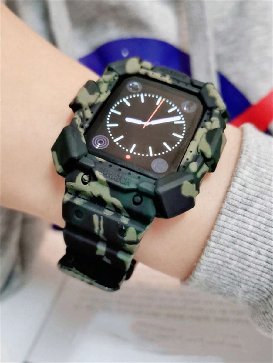 Vỏ & dây đeo đồng hồ silicon 2 trong 1 Tương thích với Apple Watch - Xám - Xem 1