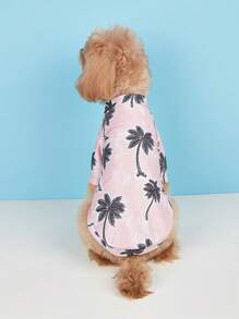 1pc Hawaiian Print Cute T-Shirt Clothes For Pets, Suitable For Cats And Small Dogs - Pink - View 4