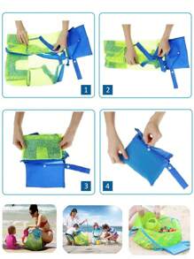 兒童玩具收納袋游泳大號可折疊女式沙灘包雜物收納袋旅行大學宿舍必需品學校用品學生學校用品 - 彩色 - 查看 3