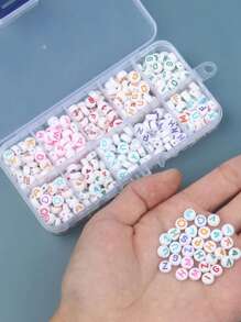 500 hạt/bộ họa tiết chữ cái thời trang DIY cho bé gái dùng để làm đồ trang sức DIY - Nhiều màu - Xem 1