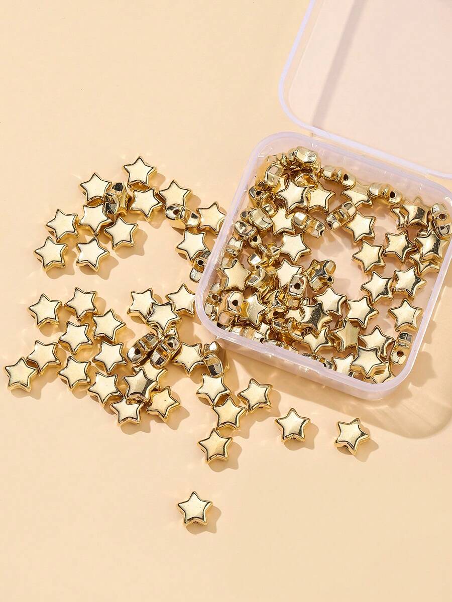 50 Cái/bộ Ngẫu Nhiên Thiết Kế Ngôi Sao Thời Trang Tự Làm Đính Hạt Dành Cho Nữ Dành Cho Tự Làm Trang Sức Làm - Vàng - Xem 1
