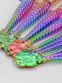 Set de 10 piezas de brochas de maquillaje con forma de cola de pez, set de brochas, kit de brochas de maquillaje, set de brochas de maquillaje, set de maquillaje completo, set de brochas de maquillaje, kit de maquillaje completo, set de brochas, set de brochas de maquillaje, set de regalo de maquillaje - Multicolor - Ver 3