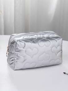 Heart Textured Square Makeup Bag,Makeup Bag Makeup Pouch Skincare Bag Toiletry Bag Packing Cubes,Travel Essentials Cruise Essentials Dorm Essentials,Wedding Bridesmaid Gifts,Mom Gifts,Birthday Gifts,Gifts For Friends And Teachers,Home Decor,Bathroom Livingroom Bedroom Decor,Bathroom Organizer,Jewelry Organizer,Lip Oil Organizer,Nail Polish Organizer Makeup Travel Toiletry Organizer Essentials Gifts Storage Zipper Accessories Nail