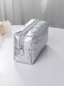 Heart Textured Square Makeup Bag,Makeup Bag Makeup Pouch Skincare Bag Toiletry Bag Packing Cubes,Travel Essentials Cruise Essentials Dorm Essentials,Wedding Bridesmaid Gifts,Mom Gifts,Birthday Gifts,Gifts For Friends And Teachers,Home Decor,Bathroom Livingroom Bedroom Decor,Bathroom Organizer,Jewelry Organizer,Lip Oil Organizer,Nail Polish Organizer Makeup Travel Toiletry Organizer Essentials Gifts Storage Zipper Accessories Nail