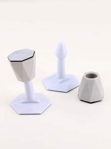 1PC Silicone Chặn Cửa, Màu Trắng Hiện Đại Không Bấm Cửa Giá Đỡ Cho Gia Đình - trắng - Xem 4