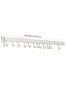 1 Móc Treo Nhà Bếp Bằng Hợp Kim Nhôm, Móc Treo Màu Trắng Không Lỗ Hiện Đại Cho Nhà Bếp - trắng - Xem 6