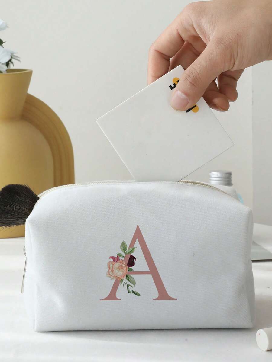 字母圖案方形化妝包 - 彩色 - 查看 1
