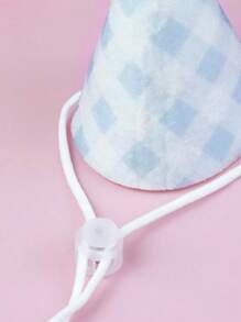 Plaid Lace Birthday Scarf + Hat Set, Pet Birthday Party Set, Suitable For Cats And Dogs, Birthday Celebration, Gift