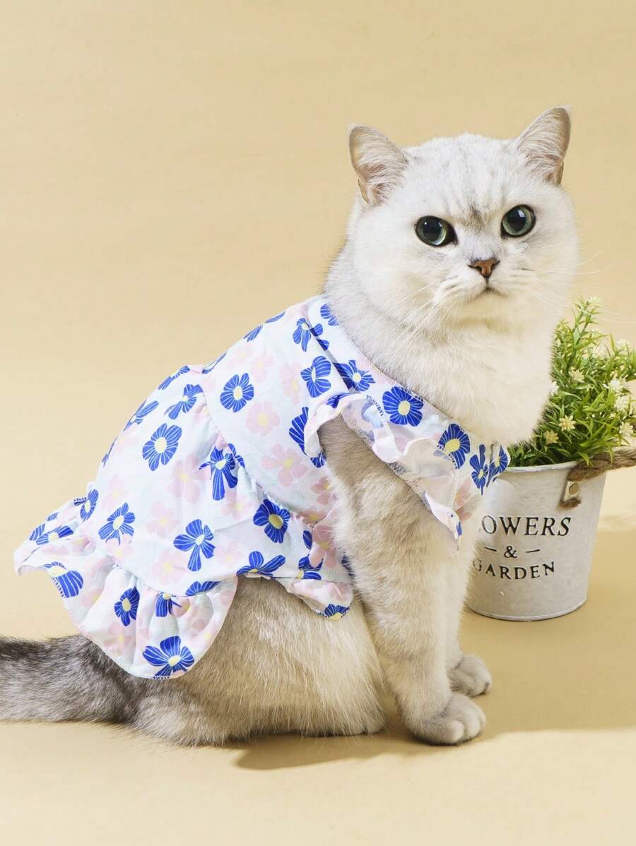 PETSIN 1 chiếc váy thú cưng in hoa cho chó và mèo cho mùa hè - Nhiều màu - Xem 1