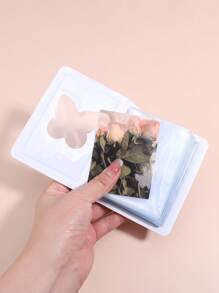 1pc Butterfly & Strawberry Pattern Photo Card Book, Cartoon Animal & Fruit Print Photo Album For Office - Pink - View 2