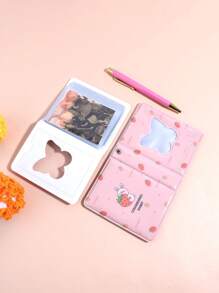 1pc Butterfly & Strawberry Pattern Photo Card Book, Cartoon Animal & Fruit Print Photo Album For Office - Pink - View 3