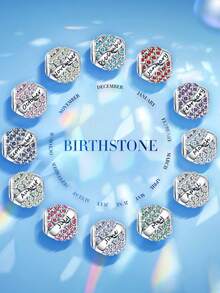 FOREVER QUEEN Bùa sinh nhật tháng 8 cho vòng tay- Bùa Openwork đính hạt bạc 925, Bùa chúc mừng sinh nhật cho vòng tay và vòng cổ Ngày lễ tình nhân Quà tặng Giáng sinh ngày của mẹ - Màu xanh Ô liu - Xem 4