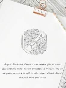 FOREVER QUEEN Bùa sinh nhật tháng 8 cho vòng tay- Bùa Openwork đính hạt bạc 925, Bùa chúc mừng sinh nhật cho vòng tay và vòng cổ Ngày lễ tình nhân Quà tặng Giáng sinh ngày của mẹ - Màu xanh Ô liu - Xem 6