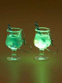 1 đôi Bông tai hình giọt nước phát sáng sáng tạo trong bóng tối cho phụ nữ cho kỳ nghỉ - Nhiều màu - Xem 2