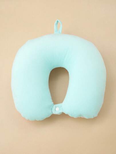 Blauw Warm Cold Double Sided Printed Foam Particle Travel Kussen Shaped view 2