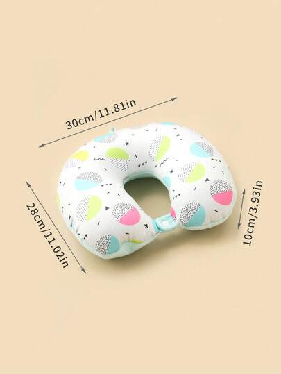 Blauw Warm Cold Double Sided Printed Foam Particle Travel Kussen Shaped view 3