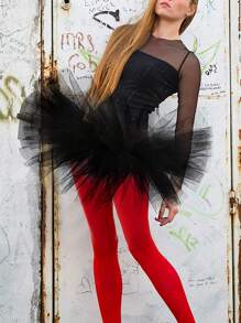 Falda con malla - Negro - Ver 1