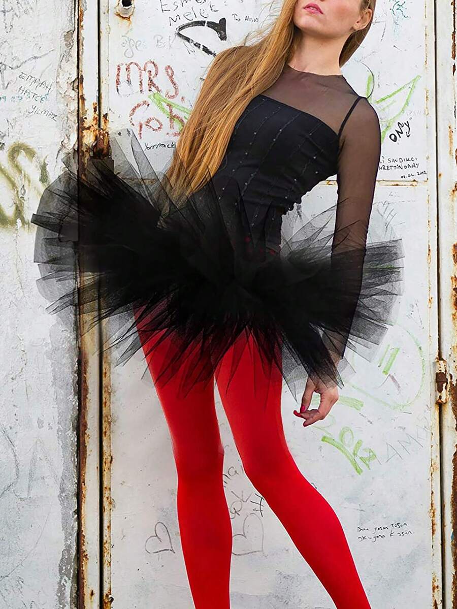 Falda con malla - Negro - Ver 1